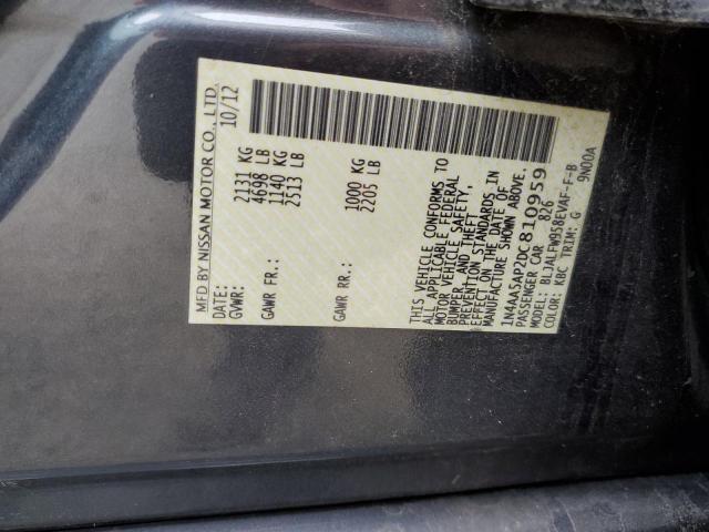 1N4AA5AP2DC810959 - 2013 NISSAN MAXIMA S GRAY photo 13