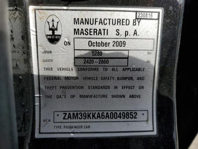 ZAM39KKA6A0049852 - 2010 MASERATI QUATTROPOR S BLACK photo 13