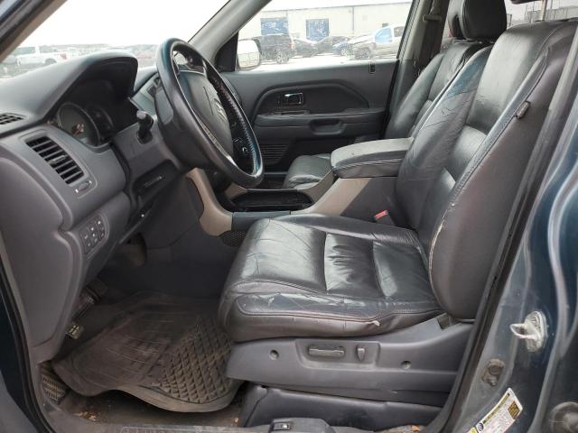 5FNYF28537B041201 - 2007 HONDA PILOT EXL BLUE photo 7