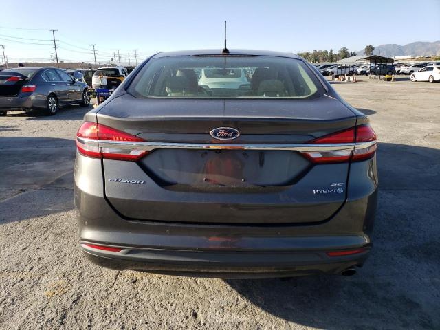 3FA6P0LU8HR296522 - 2017 FORD FUSION SE HYBRID GRAY photo 6