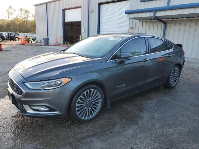 3FA6P0RU7HR154900 - 2017 FORD FUSION TITANIUM HEV GRAY photo 1