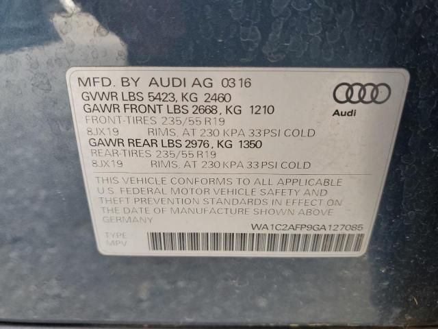 WA1C2AFP9GA127085 - 2016 AUDI Q5 PREMIUM BLUE photo 13