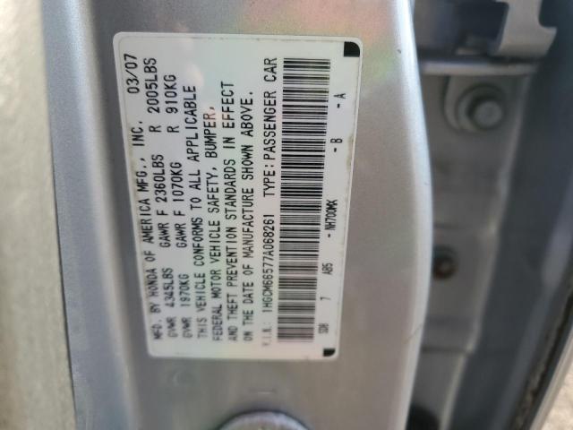 1HGCM66577A068261 - 2007 HONDA ACCORD EX SILVER photo 12