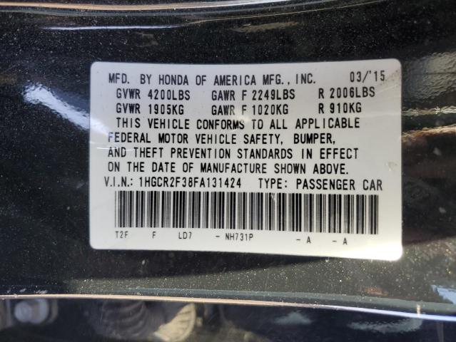 1HGCR2F38FA131424 - 2015 HONDA ACCORD LX BLACK photo 13