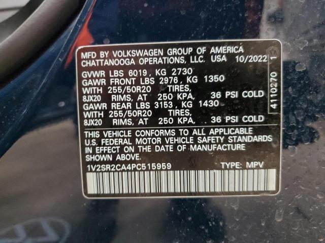 1V2SR2CA4PC515959 - 2023 VOLKSWAGEN ATLAS SEL R-LINE BLUE photo 14