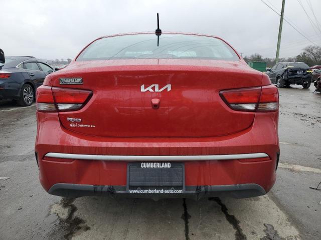 3KPA24AD9NE498852 - 2022 KIA RIO LX RED photo 6