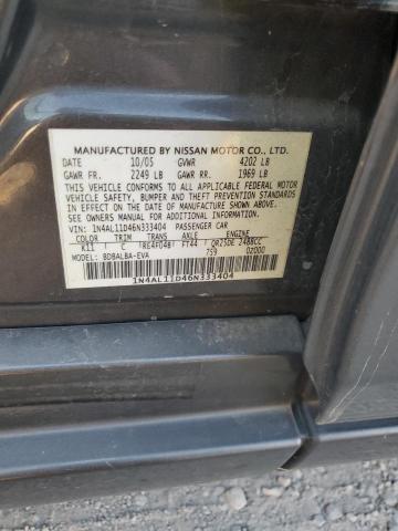 1N4AL11D46N333404 - 2006 NISSAN ALTIMA S GRAY photo 12