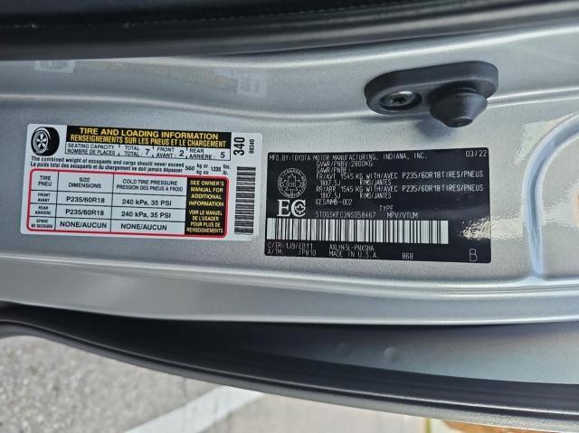 5TDGSKFC3NS058467 - 2022 TOYOTA SIENNA LE GRAY photo 10