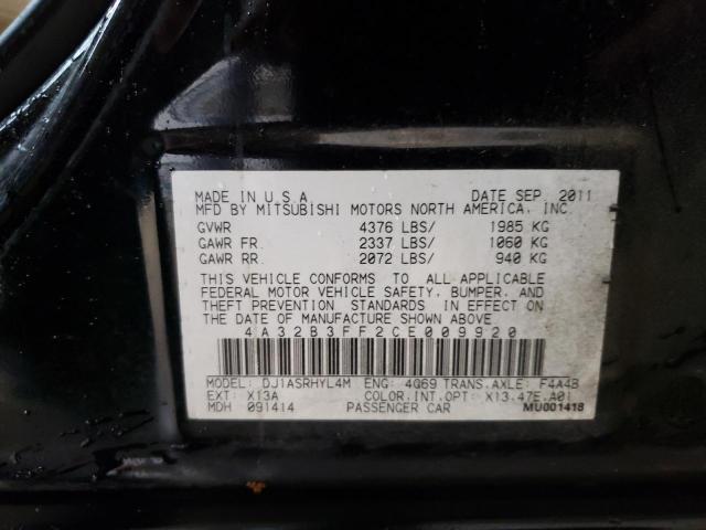 4A32B3FF2CE009920 - 2012 MITSUBISHI GALANT ES BLACK photo 12