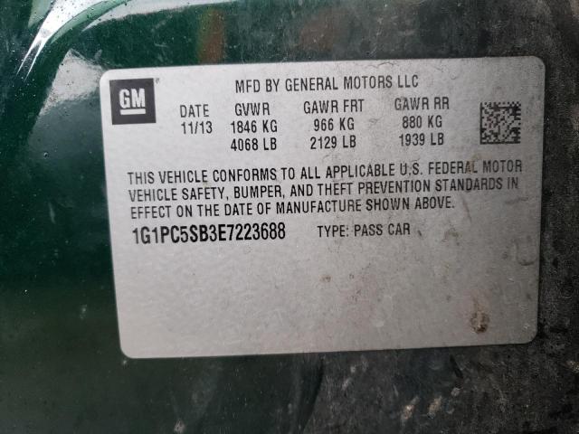 1G1PC5SB3E7223688 - 2014 CHEVROLET CRUZE LT GREEN photo 12