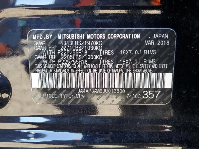 JA4AP3AW6JU013800 - 2018 MITSUBISHI OUTLANDER ES BLACK photo 12