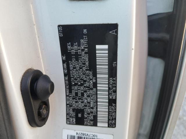 5TDBA22C15S051598 - 2005 TOYOTA SIENNA XLE WHITE photo 13