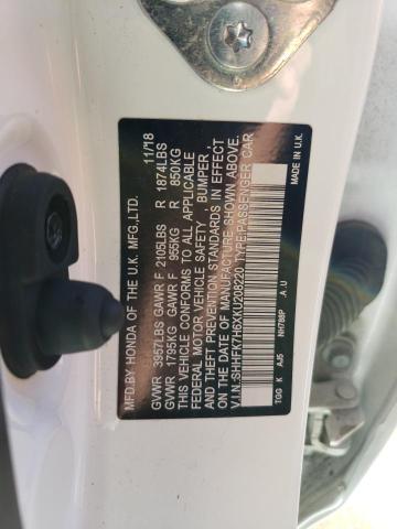 SHHFK7H6XKU208220 - 2019 HONDA CIVIC EX WHITE photo 12