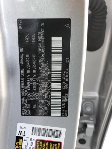 5TDGZRAH2NS550768 - 2022 TOYOTA HIGHLANDER XLE SILVER photo 13