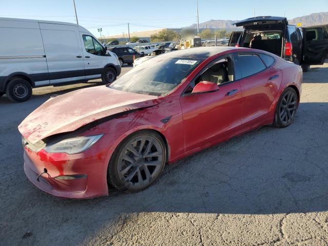 5YJSA1E65MF435922 - 2021 TESLA MODEL S RED photo 1