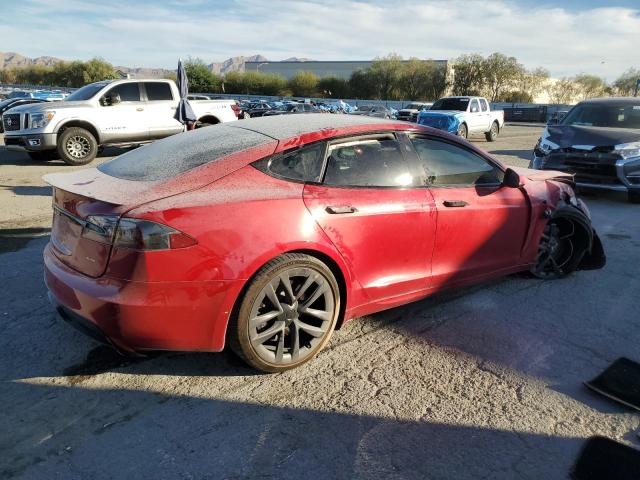 5YJSA1E65MF435922 - 2021 TESLA MODEL S RED photo 3