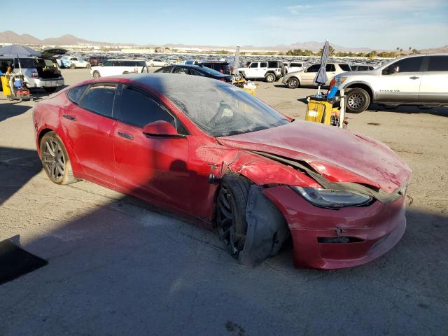5YJSA1E65MF435922 - 2021 TESLA MODEL S RED photo 4