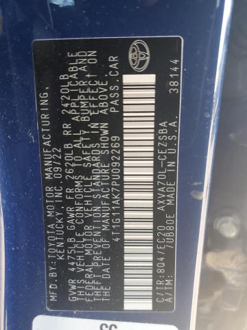 4T1G11AK7PU092269 - 2023 TOYOTA CAMRY SE NIGHT SHADE BLUE photo 12