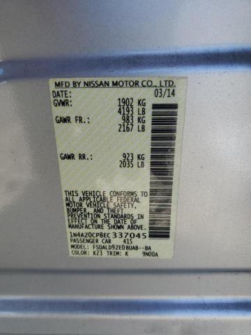 1N4AZ0CP8EC337045 - 2014 NISSAN LEAF S SILVER photo 12