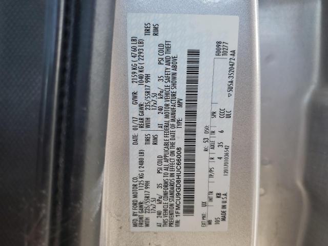 1FMCU9GD8HUC66008 - 2017 FORD ESCAPE SE ვერცხლისფერი ფოტო 13