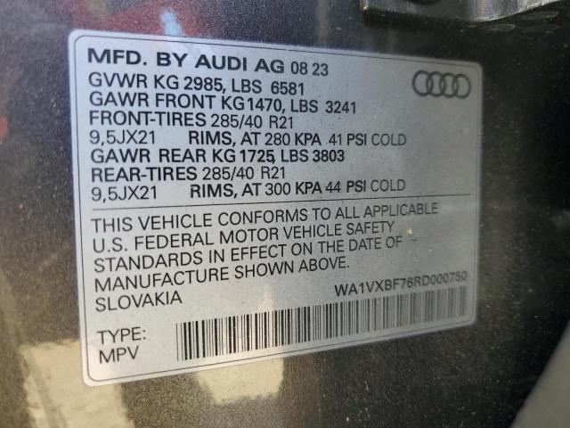WA1VXBF76RD000750 - 2024 AUDI Q7 PRESTIGE GRAY photo 12