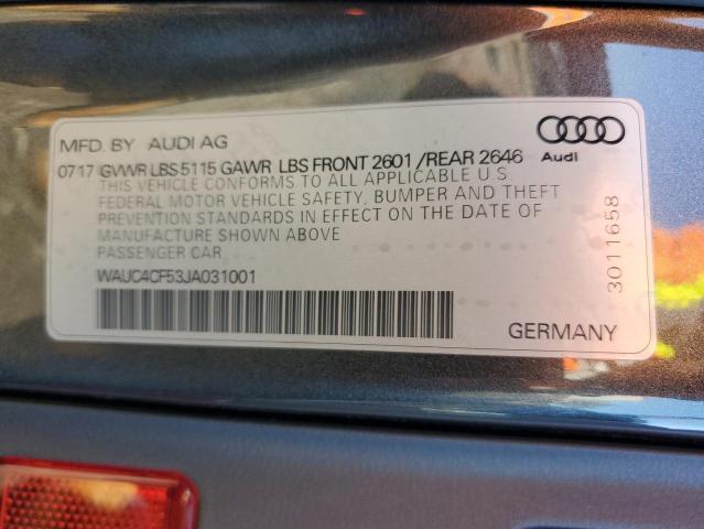 WAUC4CF53JA031001 - 2018 AUDI S5 PRESTIGE 石墨色 照片 12