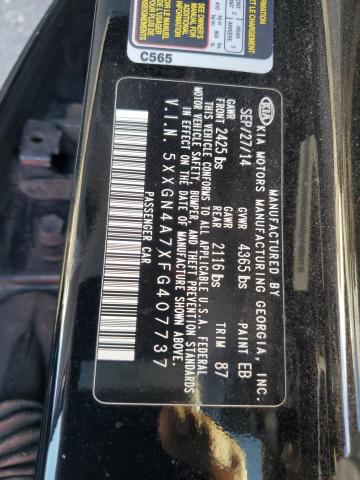 5XXGN4A7XFG407737 - 2015 KIA OPTIMA EX 黑色 照片 12