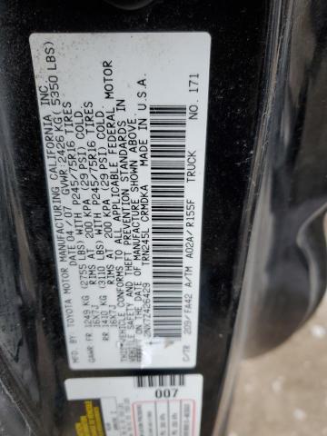 5TEUX42NX7Z426429 - 2007 TOYOTA TACOMA ACCESS CAB შავი ფოტო 13