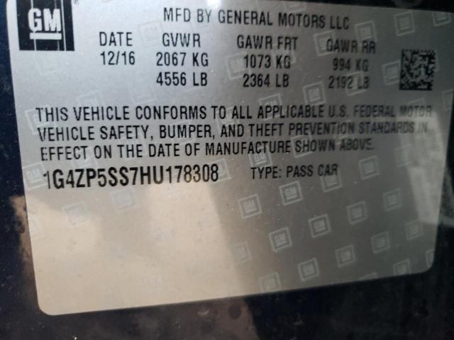 1G4ZP5SS7HU178308 - 2017 BUICK LACROSSE ESSENCE BLUE photo 12