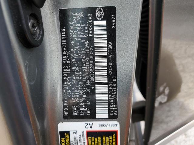 4T1BK3DB2BU393927 - 2011 TOYOTA AVALON BASE 绿色 照片 12