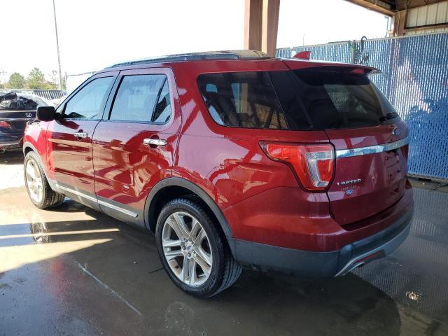 1FM5K7F89HGB19685 - 2017 FORD EXPLORER LIMITED RED photo 2