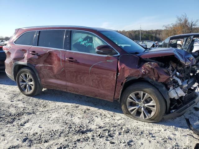 5TDKKRFH7ES018665 - 2014 TOYOTA HIGHLANDER XLE BURGUNDY photo 4
