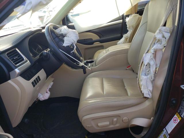 5TDKKRFH7ES018665 - 2014 TOYOTA HIGHLANDER XLE BURGUNDY photo 7