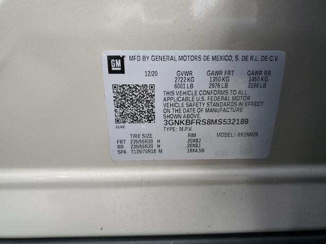 3GNKBFRS8MS532189 - 2021 CHEVROLET BLAZER PREMIER GRAY photo 14