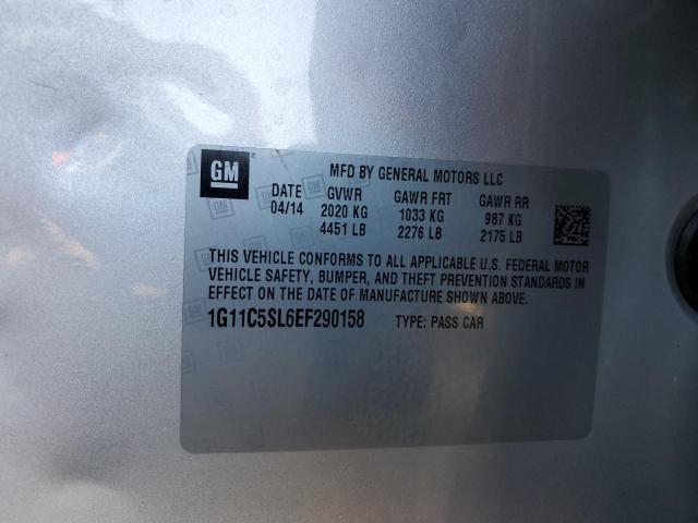 1G11C5SL6EF290158 - 2014 CHEVROLET MALIBU 1LT SILVER photo 12