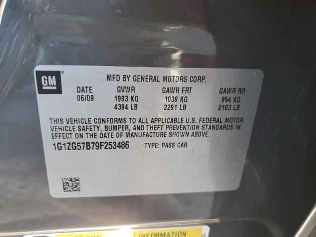 1G1ZG57B79F253486 - 2009 CHEVROLET MALIBU LS GRAY photo 12