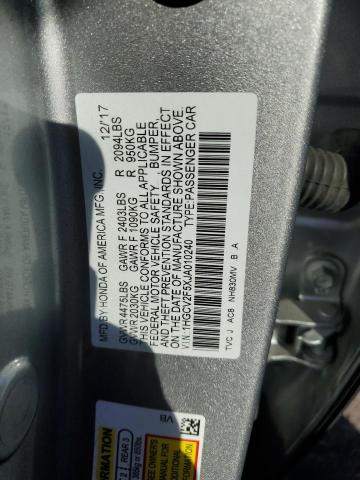 1HGCV2F5XJA010240 - 2018 HONDA ACCORD EXL GRAY photo 12