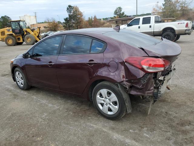 3KPFK4A76JE223854 - 2018 KIA FORTE LX BURGUNDY photo 2