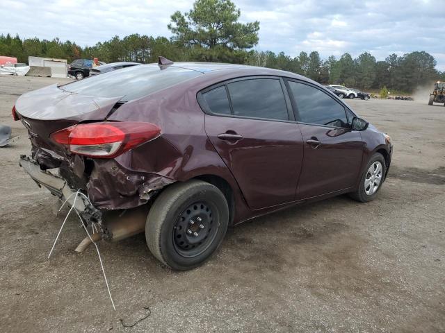 3KPFK4A76JE223854 - 2018 KIA FORTE LX BURGUNDY photo 3