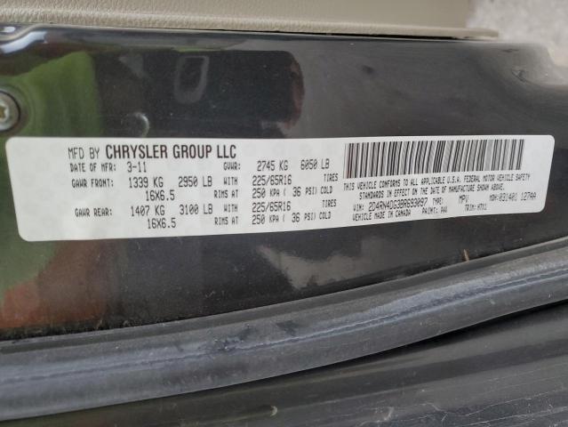 2D4RN4DG3BR693097 - 2011 DODGE GRAND CARA EXPRESS BLACK photo 12