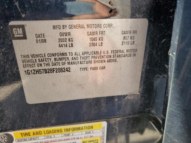 1G1ZH57B28F208242 - 2008 CHEVROLET MALIBU 1LT ლურჯი ფოტო 12