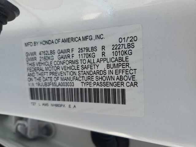 19UUB3F65LA003033 - 2020 ACURA TLX TECHNOLOGY WHITE photo 12