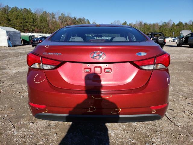 5NPDH4AE4GH674113 - 2016 HYUNDAI ELANTRA SE RED photo 6