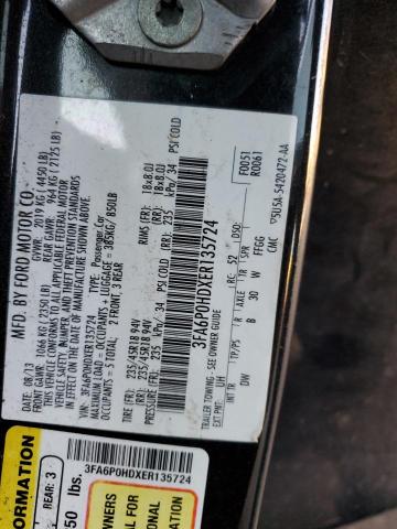 3FA6P0HDXER135724 - 2014 FORD FUSION SE BLACK photo 13