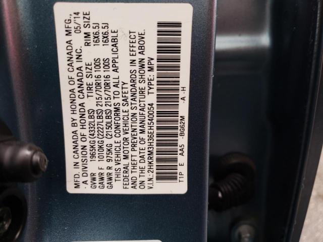 2HKRM3H36EH540054 - 2014 HONDA CR-V LX TEAL photo 14