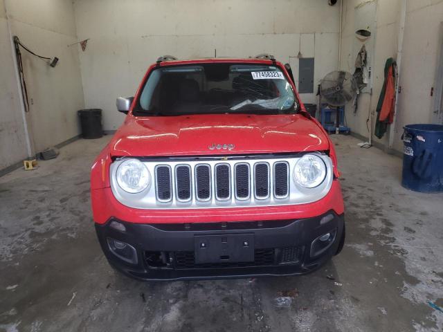 ZACCJBDT1GPD31488 - 2016 JEEP RENEGADE LIMITED RED photo 5