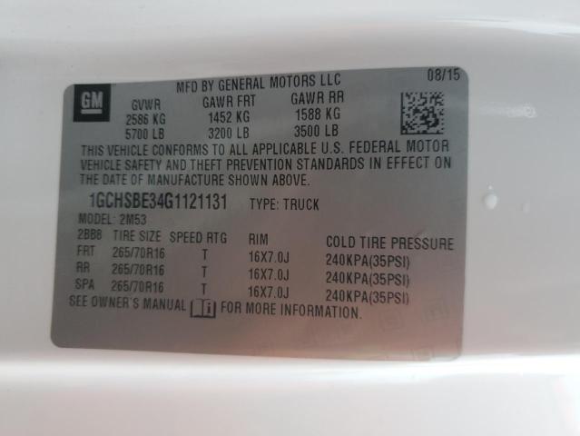 1GCHSBE34G1121131 - 2016 CHEVROLET COLORADO WHITE photo 13