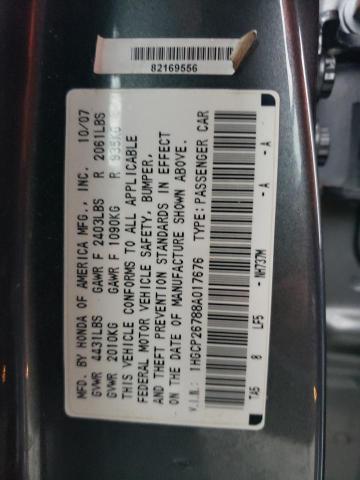 1HGCP26788A017676 - 2008 HONDA ACCORD EX GRAY photo 12