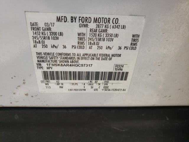 1FM5K8AR4HGC57317 - 2017 FORD EXPLORER POLICE INTERCEPTOR 白色 照片 13