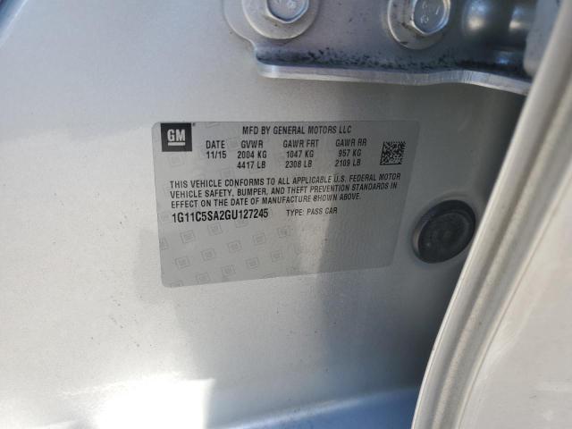 1G11C5SA2GU127245 - 2016 CHEVROLET MALIBU LIM LT ნაცრისფერი ფოტო 12